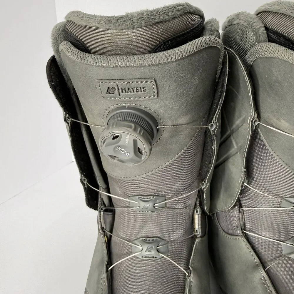 K2 Maysis Snowboard Boots Mens 11 BOA Suede Flex Feel Intuition Foam Gray Logo